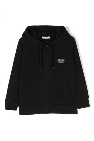 black polyester hoodie PAOLO PECORA KIDS | PP3449NERO